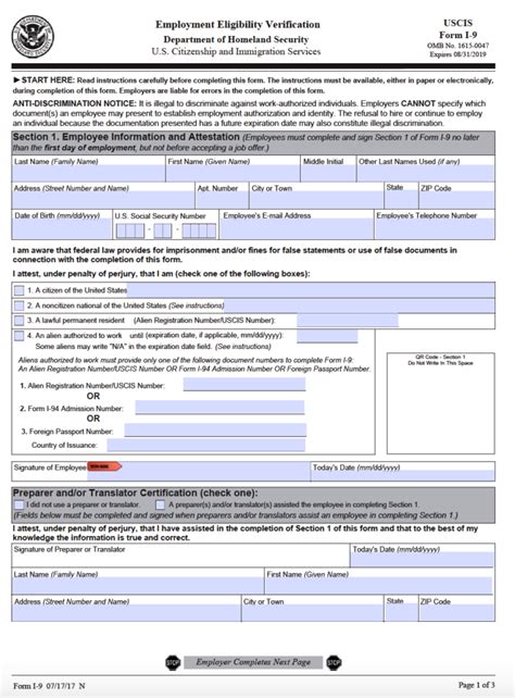printable i 9 in spanish.